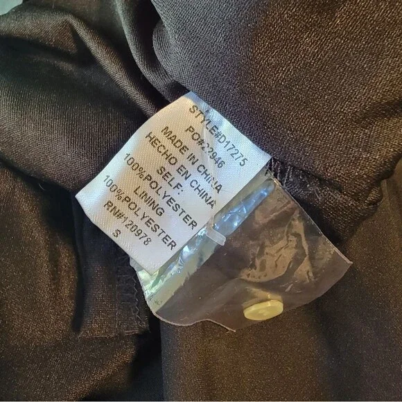 Entro Black Satin Draped Cowl Neck Midi Dress Small - Picture 7 of 7